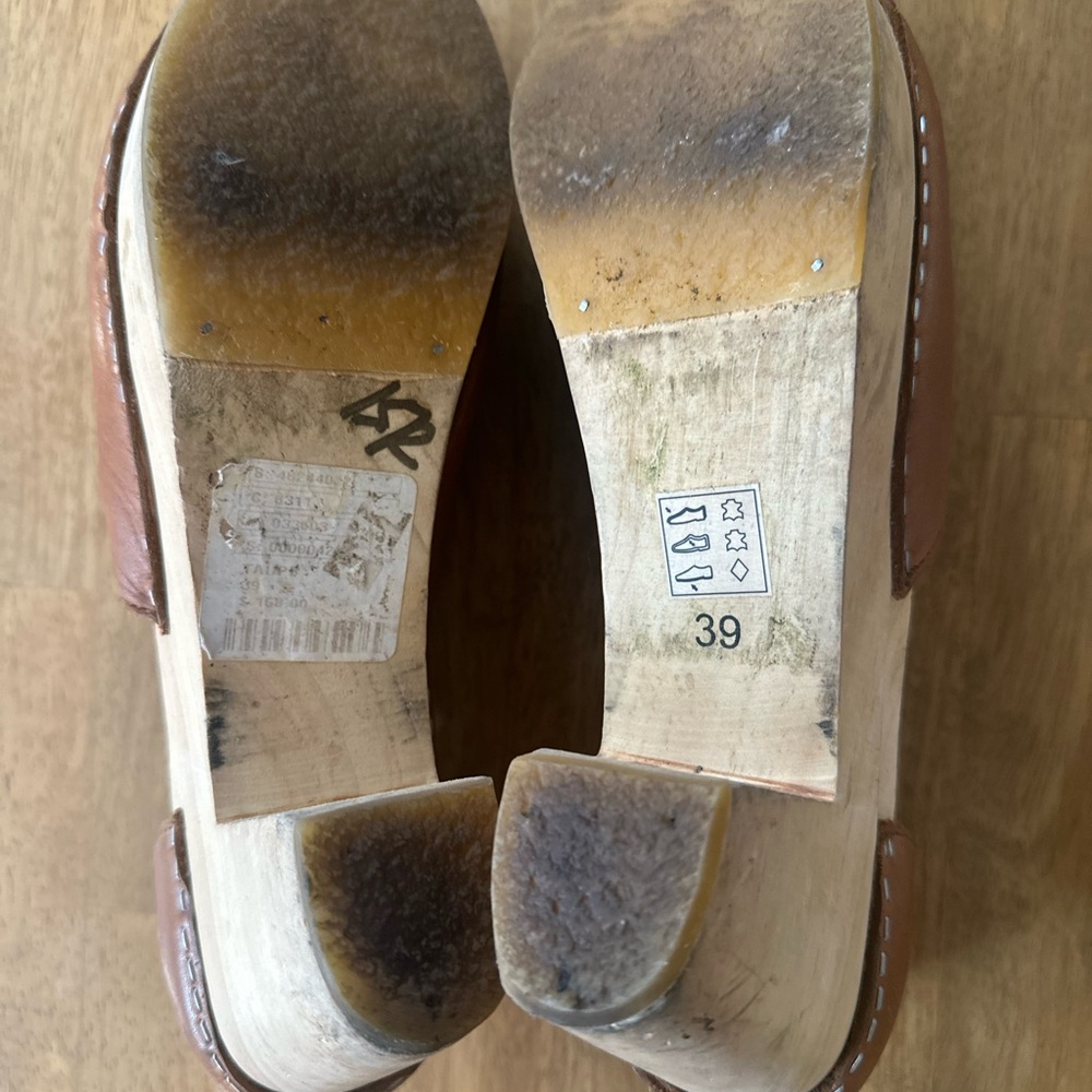 Free People Women's Tan Leather Clog Heels - Classic Comfort - Picture 4 of 10